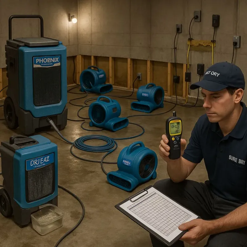 Structural Drying and Dehumidification process in Harbor Bluffs, FL